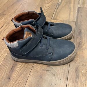 Cat & Jack Navy High-Top Sneakers with Brown Trim